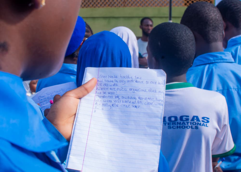 Students using new supplies in class